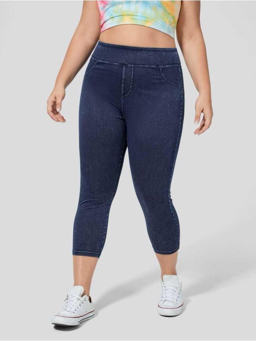 Halara Flex™ High Waisted Pocket Denim Capri Plus Size